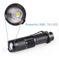 T6 LED pequeña antorcha de bolsillo táctica de luz Zoomable LED linterna con clip